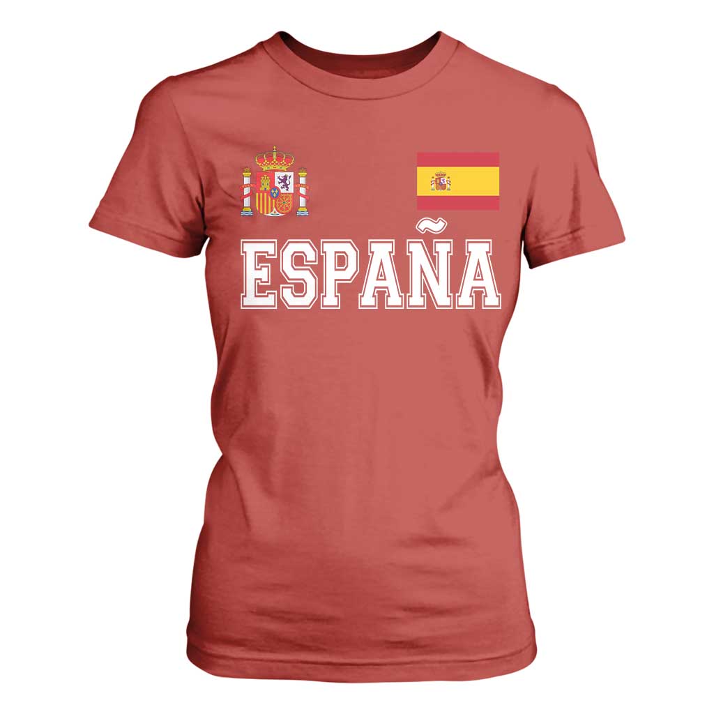 Spain Espana T Shirt For Women Vintage Spanish Flag Royal Crest Graphic