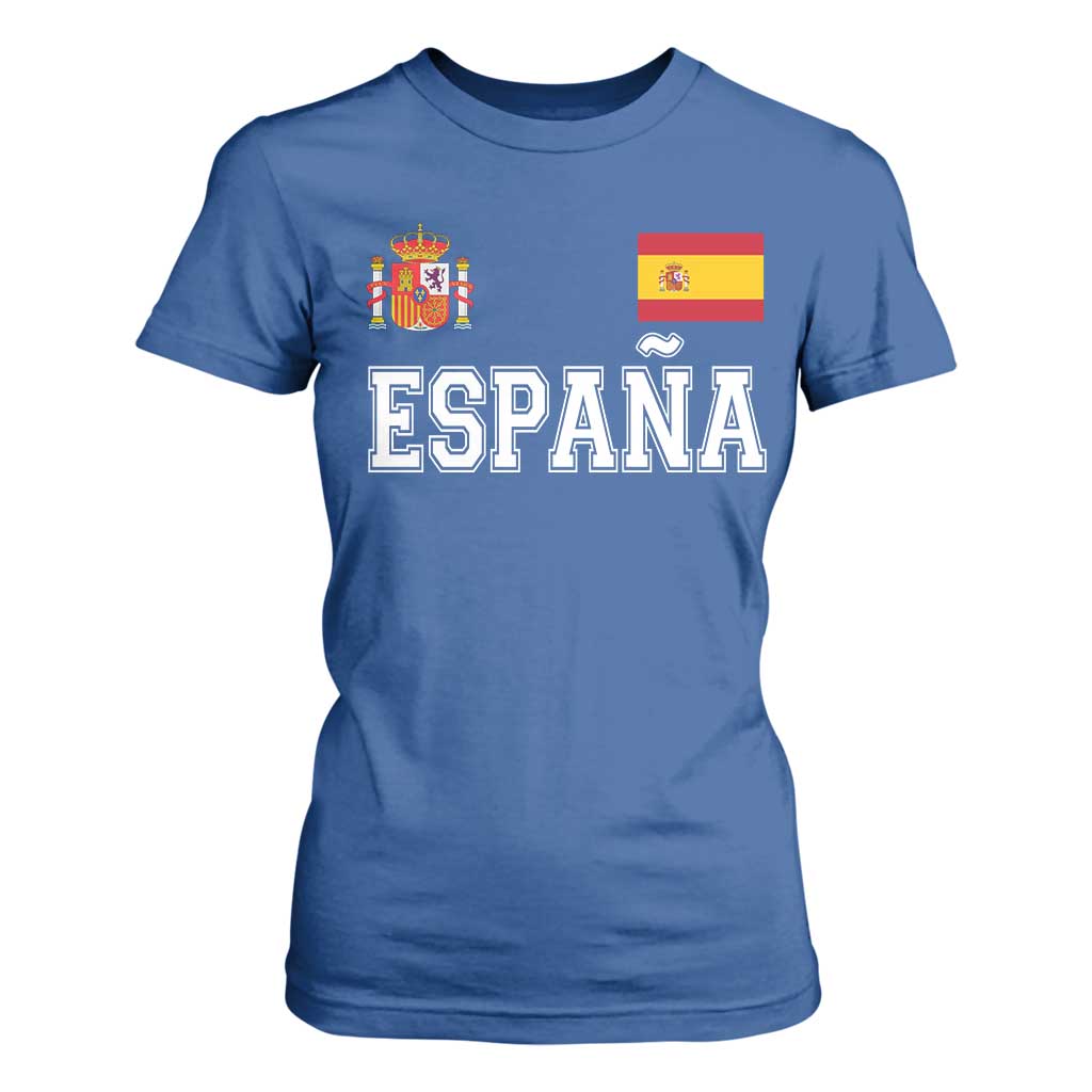 Spain Espana T Shirt For Women Vintage Spanish Flag Royal Crest Graphic