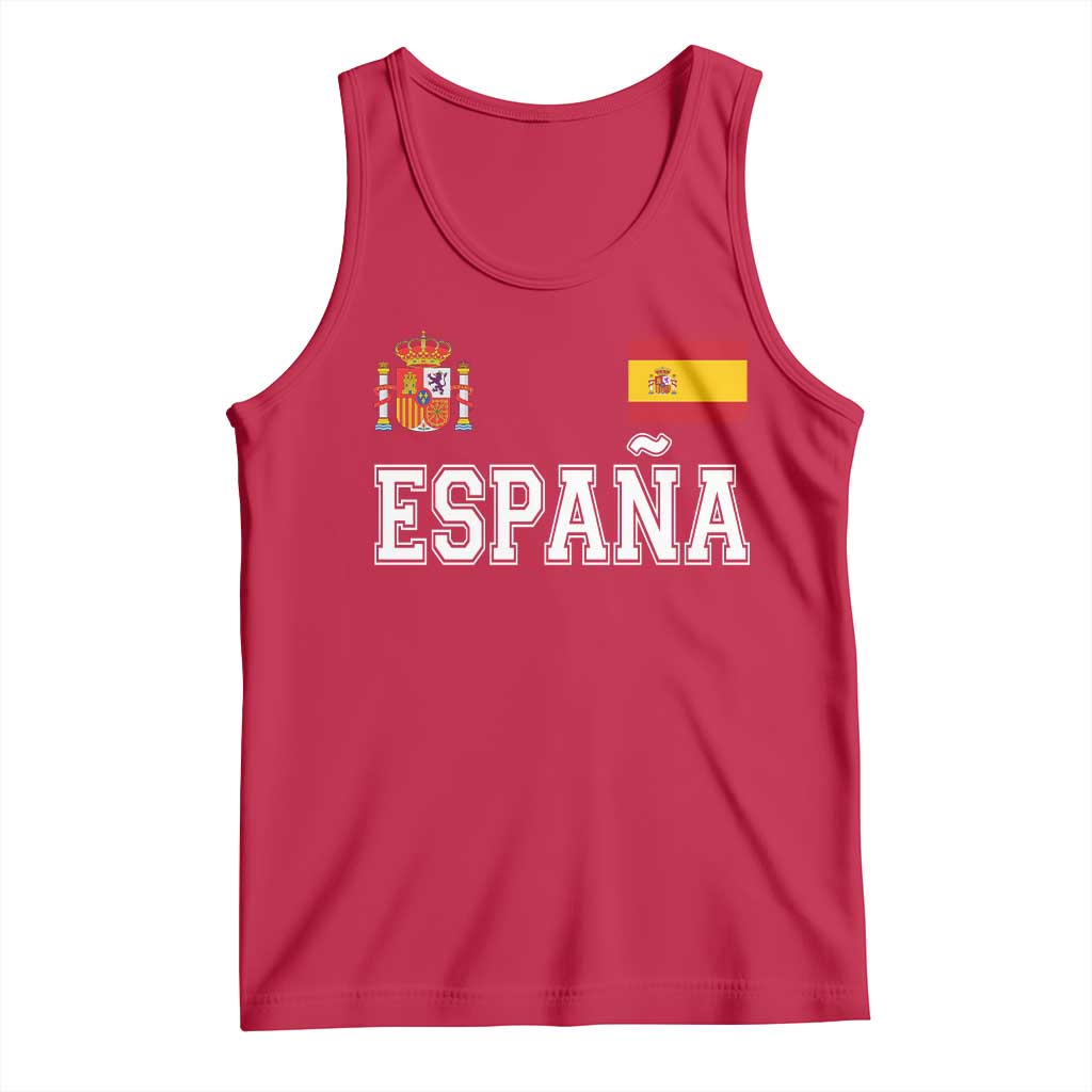 Spain Espana Tank Top Vintage Spanish Flag Royal Crest Graphic