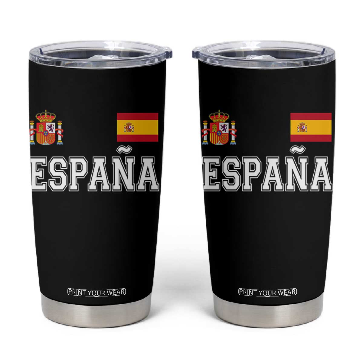 Spain Espana Tumbler Cup Vintage Spanish Flag Royal Crest Graphic