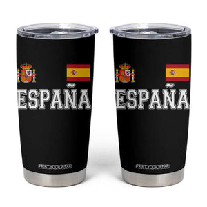 Spain Espana Tumbler Cup Vintage Spanish Flag Royal Crest Graphic
