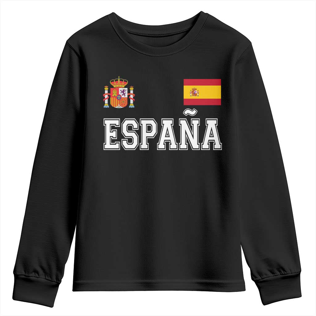 Spain Espana Youth Sweatshirt Vintage Spanish Flag Royal Crest Graphic