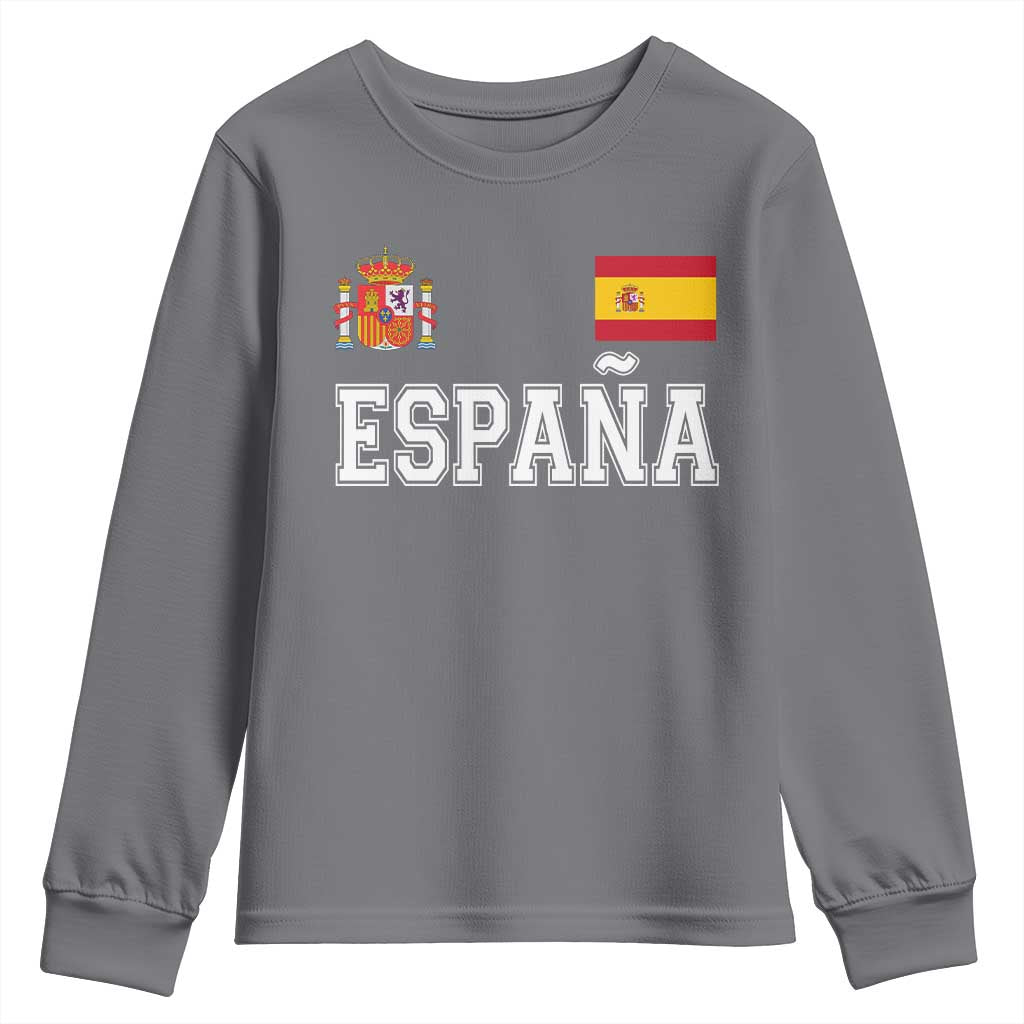 Spain Espana Youth Sweatshirt Vintage Spanish Flag Royal Crest Graphic