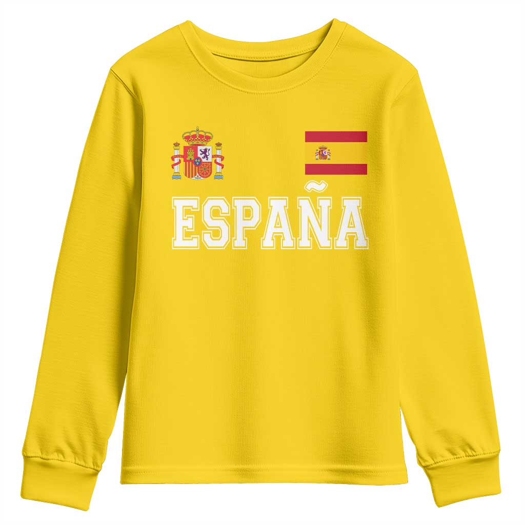 Spain Espana Youth Sweatshirt Vintage Spanish Flag Royal Crest Graphic