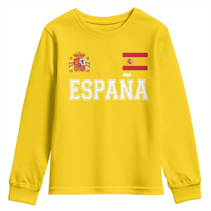Spain Espana Youth Sweatshirt Vintage Spanish Flag Royal Crest Graphic