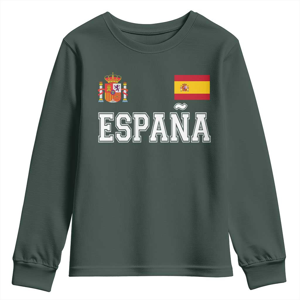Spain Espana Youth Sweatshirt Vintage Spanish Flag Royal Crest Graphic