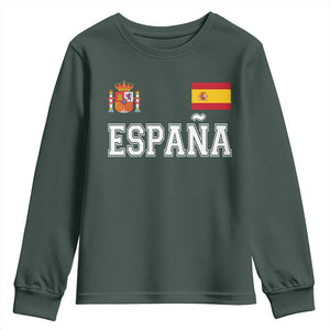 Spain Espana Youth Sweatshirt Vintage Spanish Flag Royal Crest Graphic