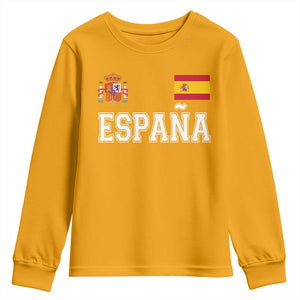 Spain Espana Youth Sweatshirt Vintage Spanish Flag Royal Crest Graphic