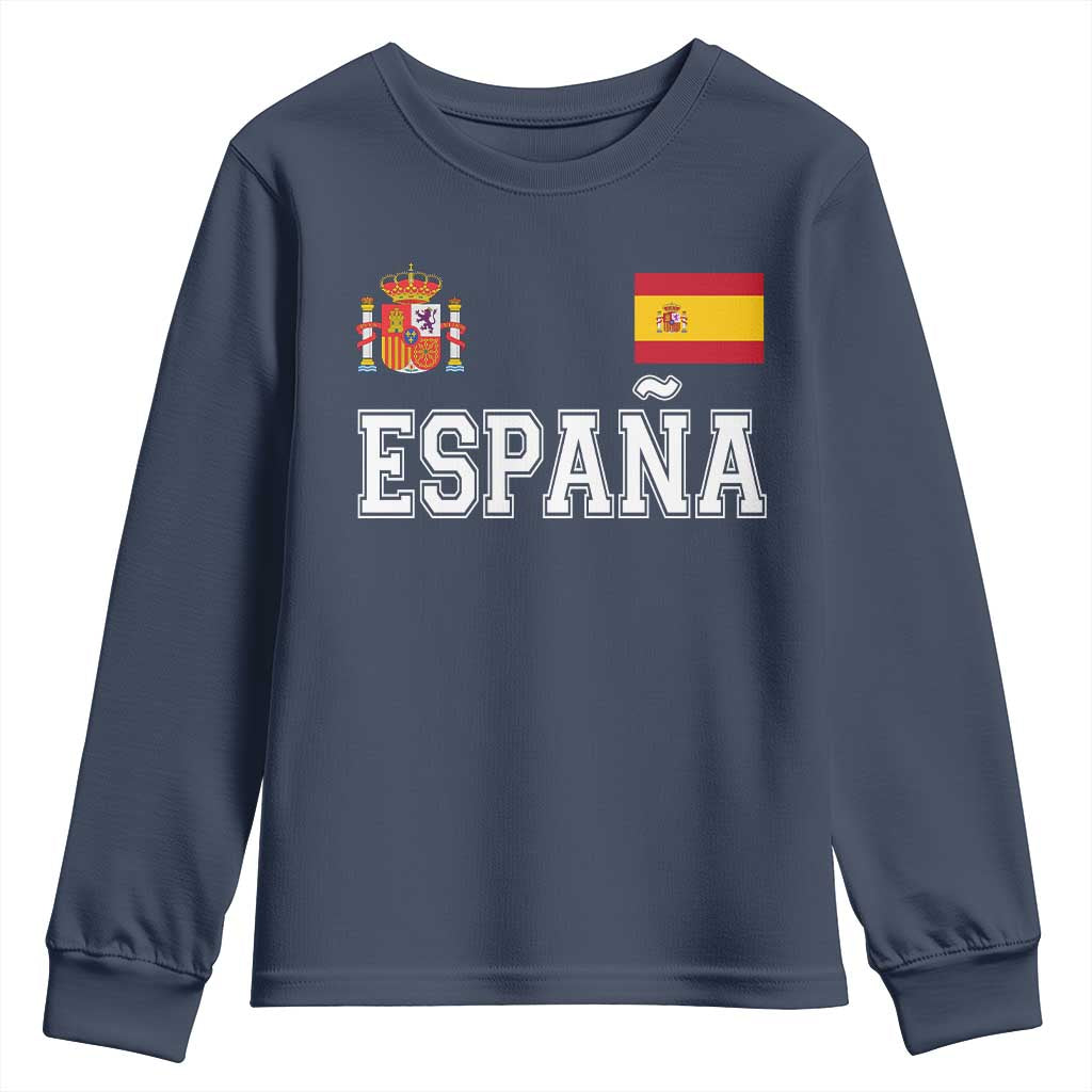Spain Espana Youth Sweatshirt Vintage Spanish Flag Royal Crest Graphic