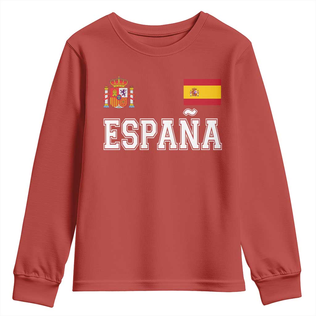 Spain Espana Youth Sweatshirt Vintage Spanish Flag Royal Crest Graphic