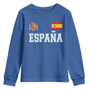 Spain Espana Youth Sweatshirt Vintage Spanish Flag Royal Crest Graphic