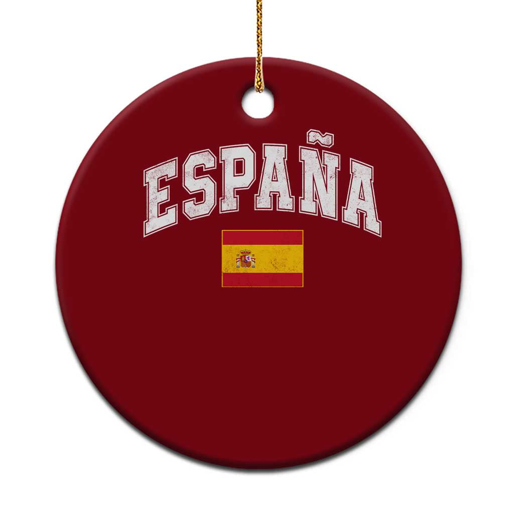 España Vintage Spanish Flag Pride Graphic Ceramic Ornament