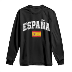 España Vintage Spanish Flag Pride Graphic Long Sleeve Shirt