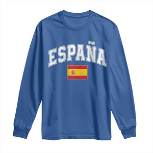 España Vintage Spanish Flag Pride Graphic Long Sleeve Shirt