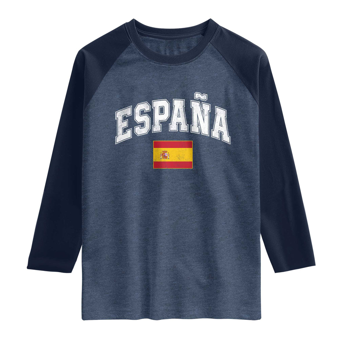 España Vintage Spanish Flag Pride Graphic Raglan Shirt