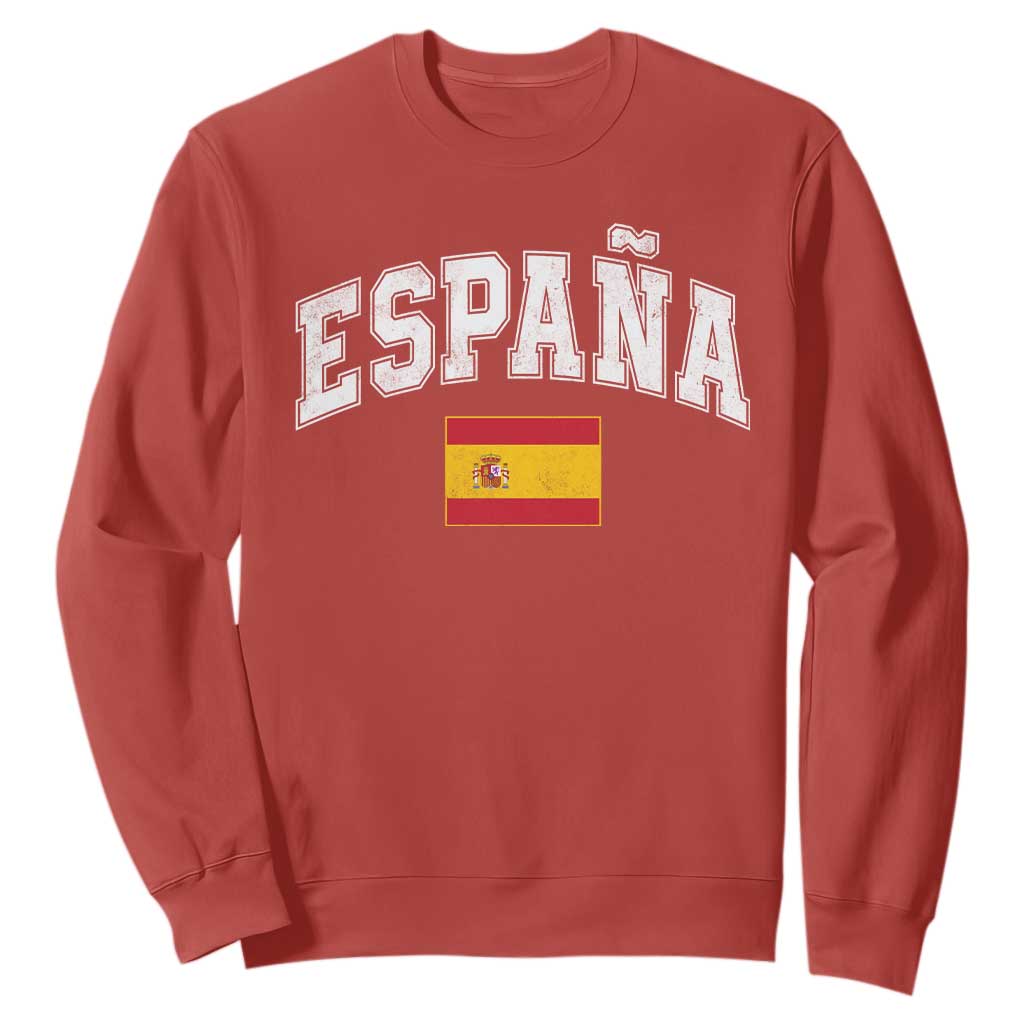 España Vintage Spanish Flag Pride Graphic Sweatshirt