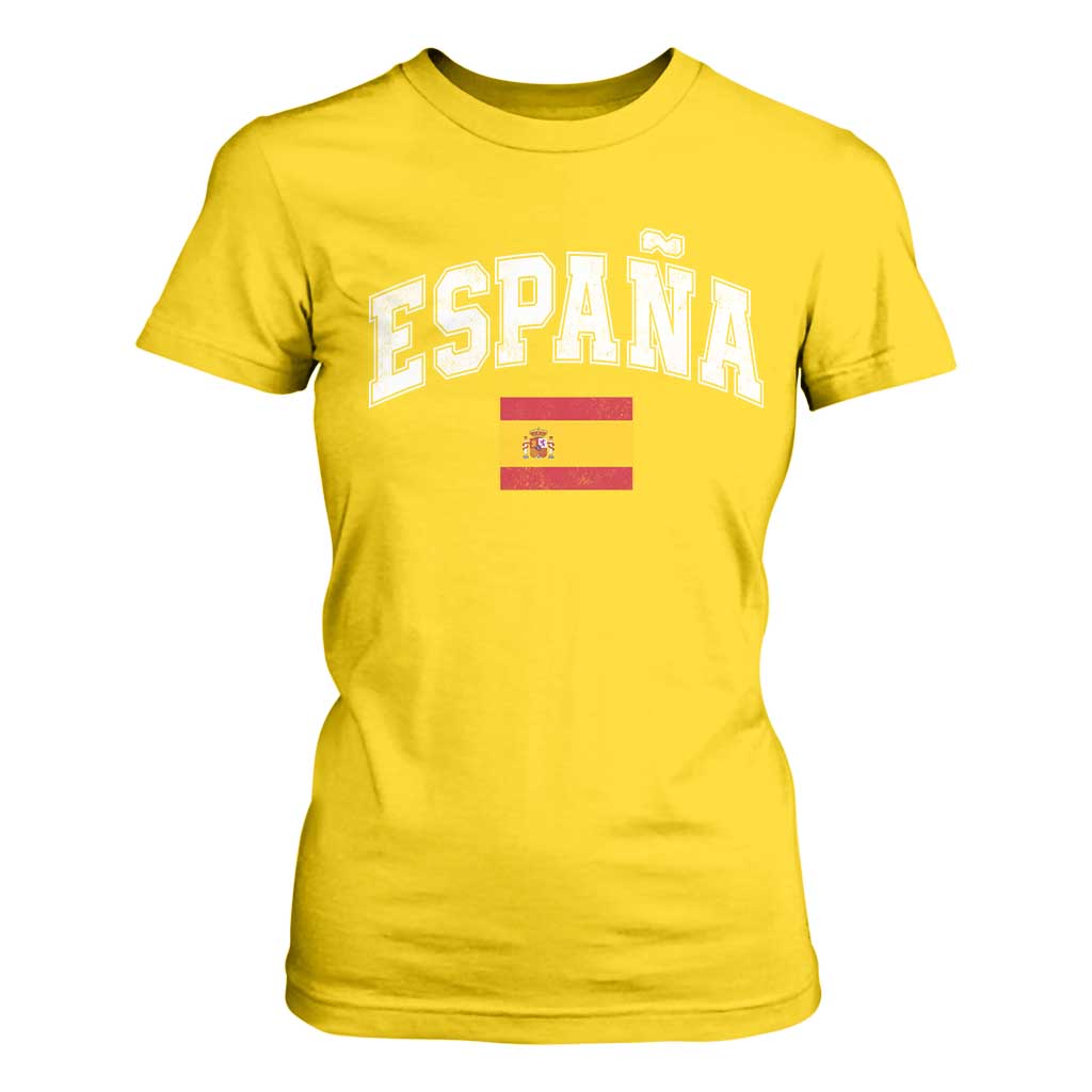 España Vintage Spanish Flag Pride Graphic T Shirt For Women