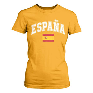 España Vintage Spanish Flag Pride Graphic T Shirt For Women