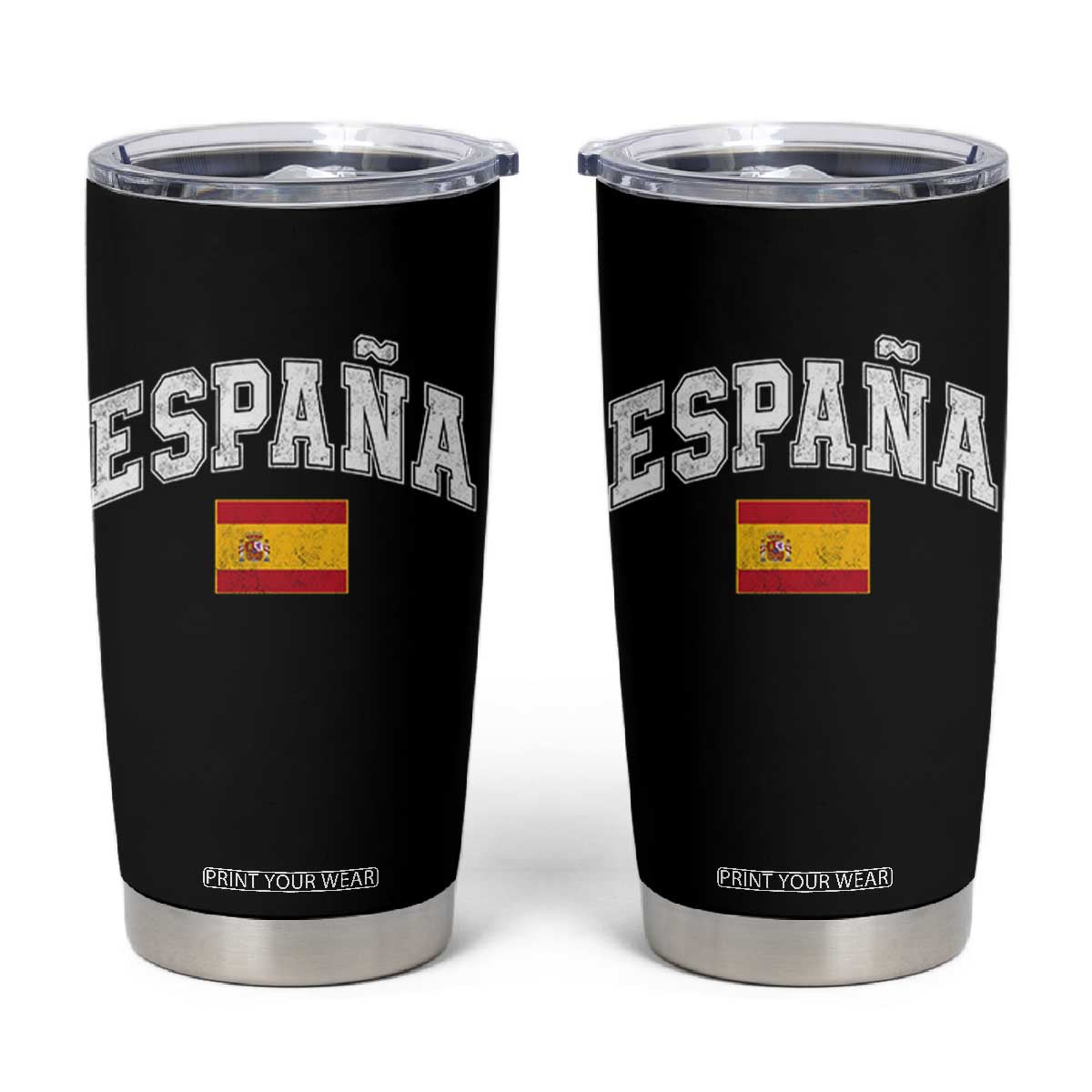 España Vintage Spanish Flag Pride Graphic Tumbler Cup TS10 Black Print Your Wear