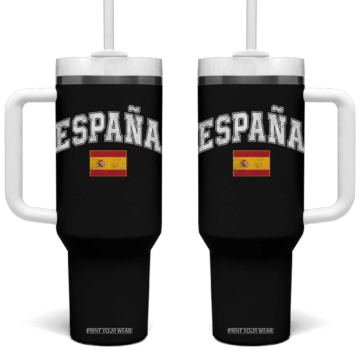 España Vintage Spanish Flag Pride Graphic Tumbler With Handle