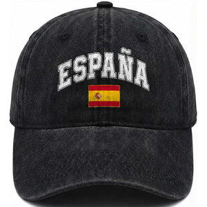 España Vintage Spanish Flag Pride Graphic Washed Cotton Baseball Cap