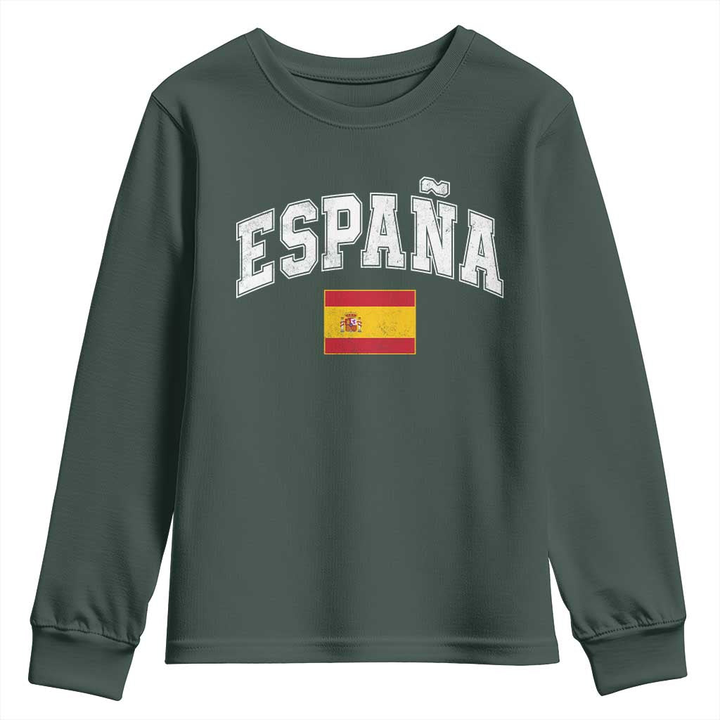 España Vintage Spanish Flag Pride Graphic Youth Sweatshirt