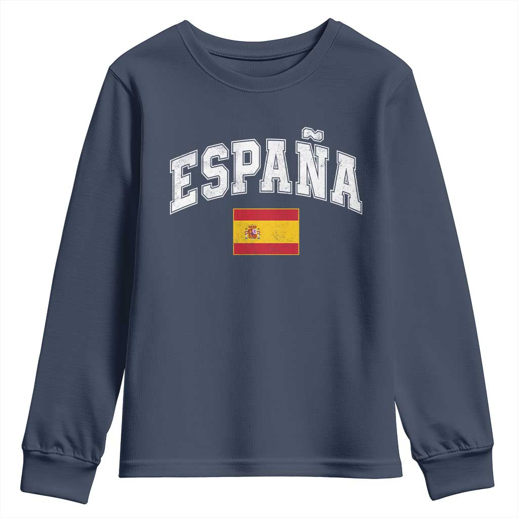 España Vintage Spanish Flag Pride Graphic Youth Sweatshirt