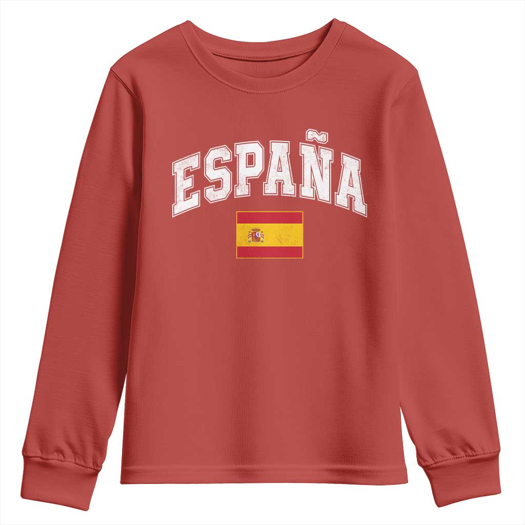 España Vintage Spanish Flag Pride Graphic Youth Sweatshirt