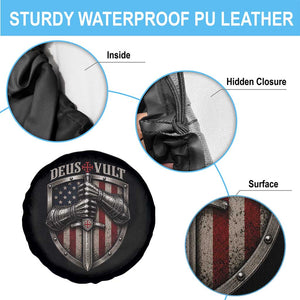 Catholic Knight Templar Crusader Spare Tire Cover Rertro Deus Vult American Flag
