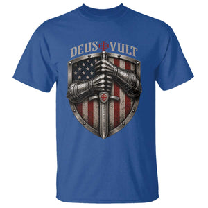 Catholic Knight Templar Crusader T Shirt Rertro Deus Vult American Flag