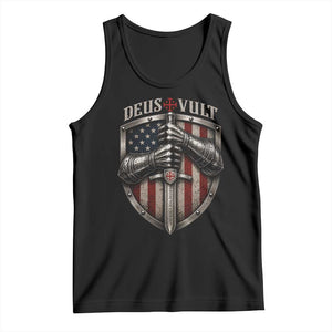 Catholic Knight Templar Crusader Tank Top Rertro Deus Vult American Flag