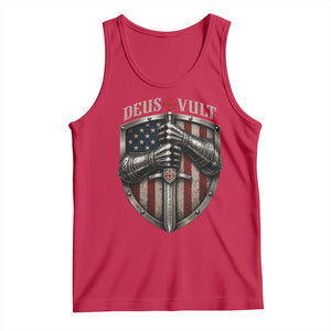 Catholic Knight Templar Crusader Tank Top Rertro Deus Vult American Flag