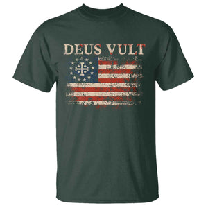 Catholic Knight Templar Crusader Cross T Shirt Vintage American Flag