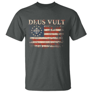 Catholic Knight Templar Crusader Cross T Shirt Vintage American Flag