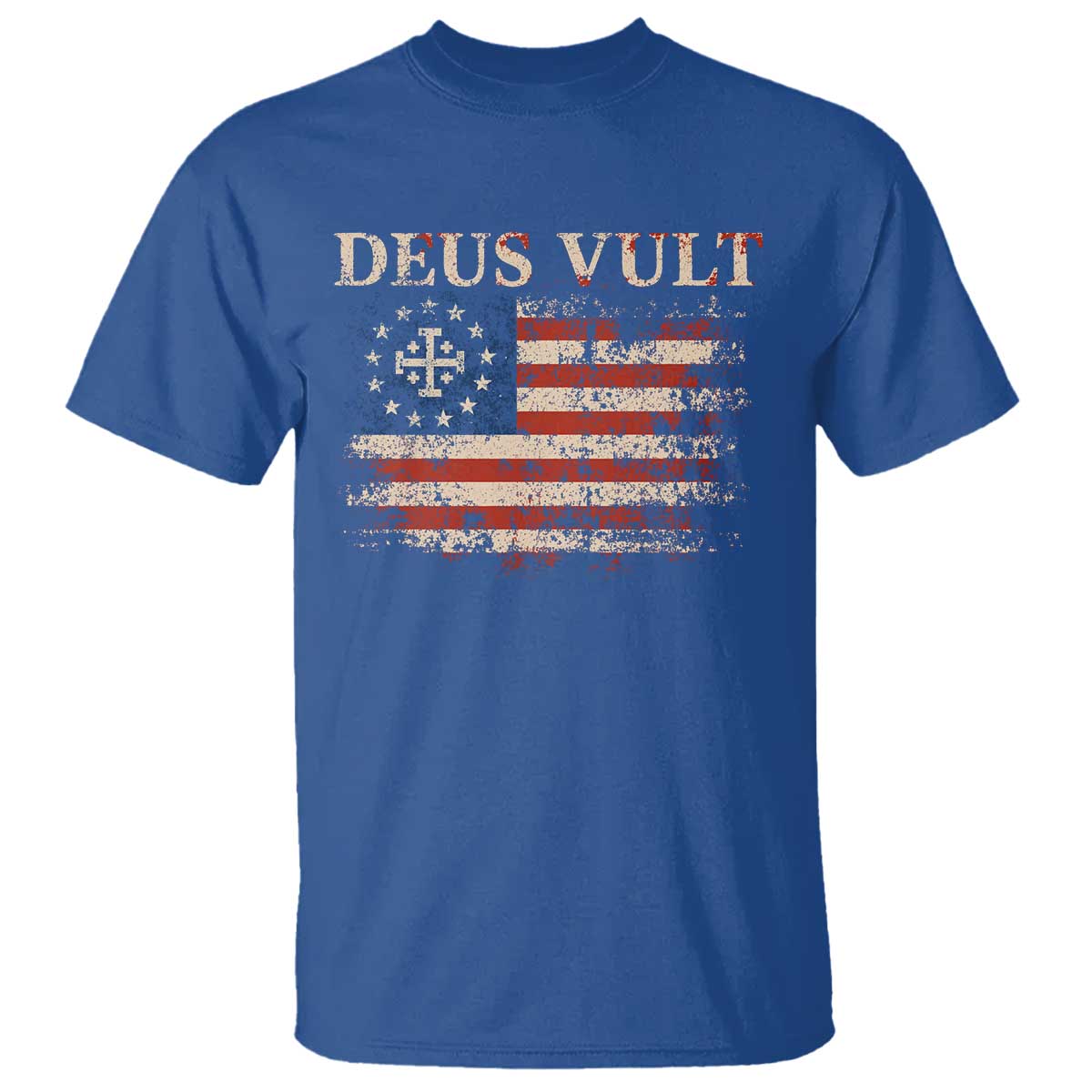 Catholic Knight Templar Crusader Cross T Shirt Vintage American Flag
