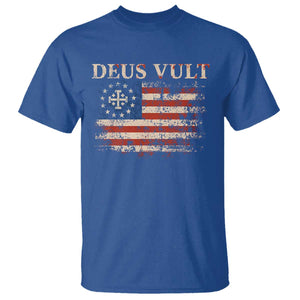 Catholic Knight Templar Crusader Cross T Shirt Vintage American Flag