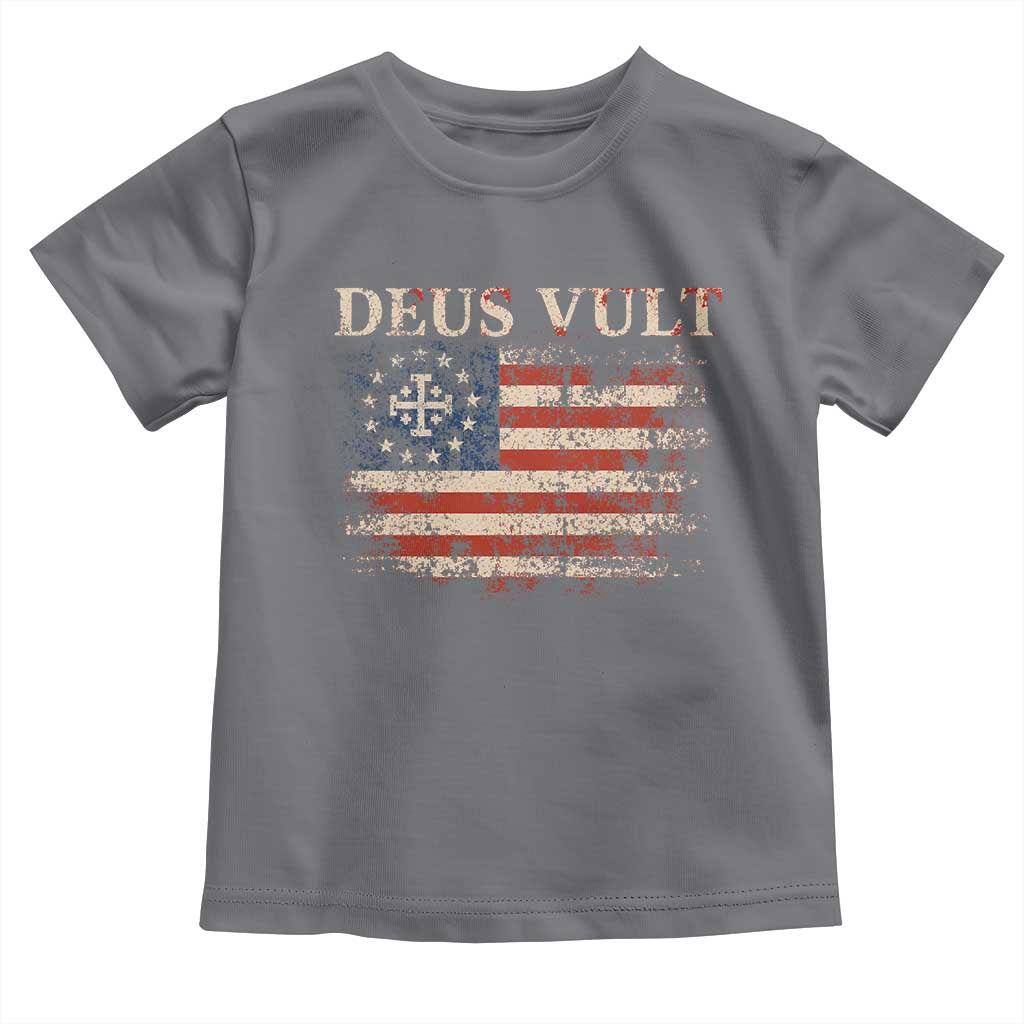 Catholic Knight Templar Crusader Cross Toddler T Shirt Vintage American Flag