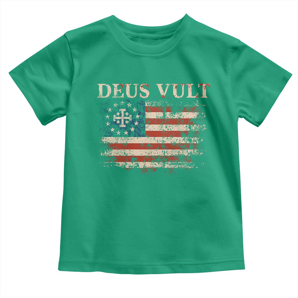 Catholic Knight Templar Crusader Cross Toddler T Shirt Vintage American Flag