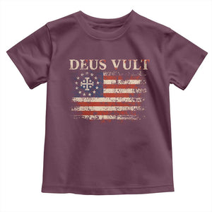 Catholic Knight Templar Crusader Cross Toddler T Shirt Vintage American Flag