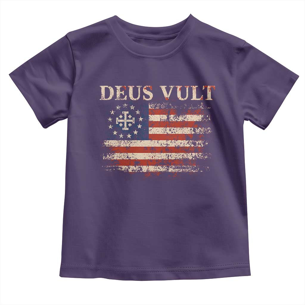 Catholic Knight Templar Crusader Cross Toddler T Shirt Vintage American Flag