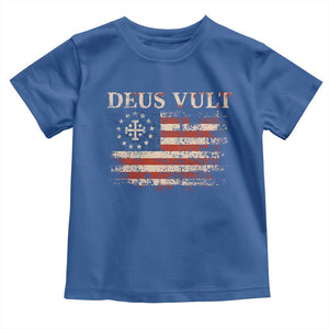 Catholic Knight Templar Crusader Cross Toddler T Shirt Vintage American Flag