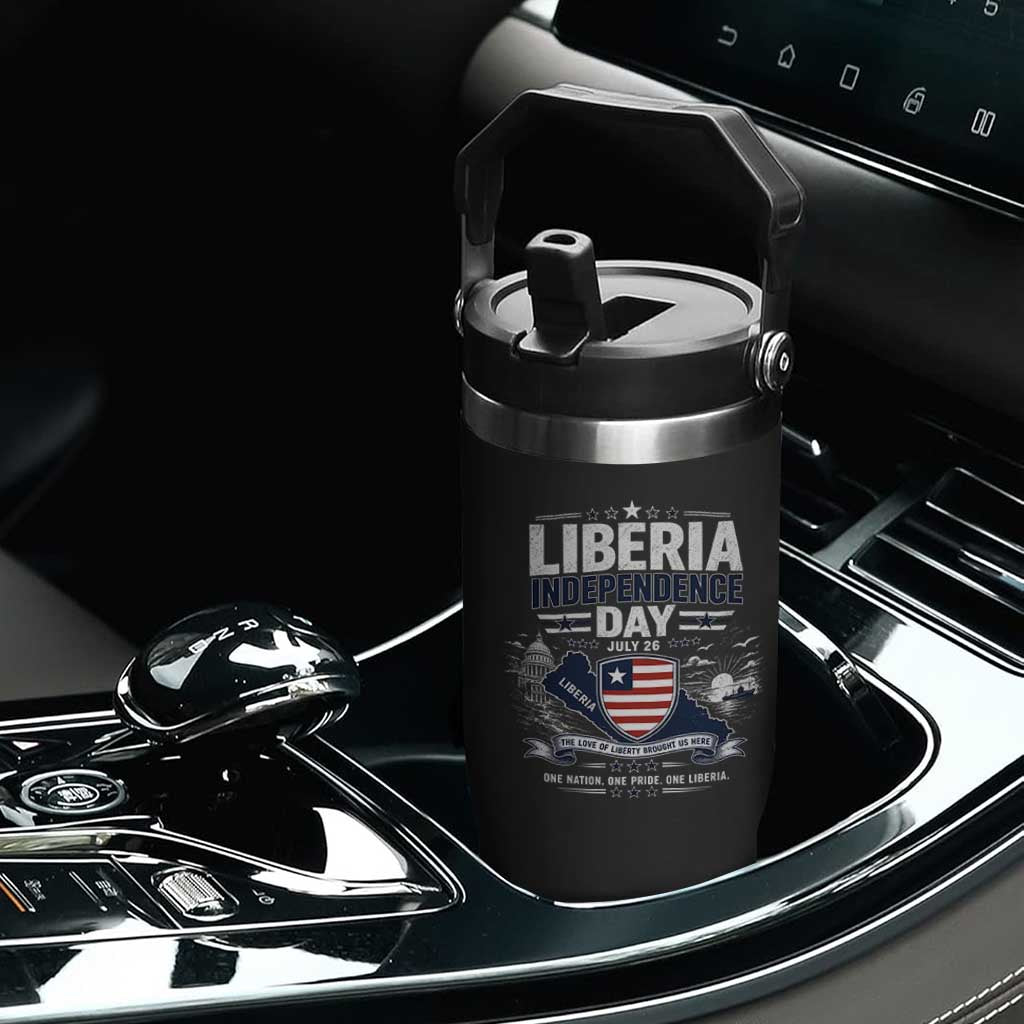 Liberia Independence Day July 26 Patriotic Pride Flip Straw Tumbler