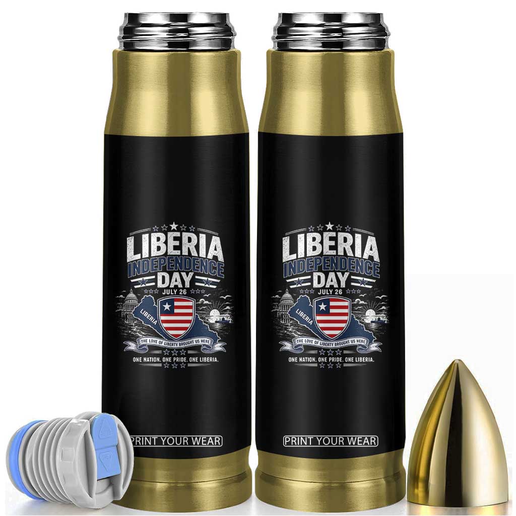 Liberia Independence Day July 26 Patriotic Pride Bullet Tumbler TS10 Black Print Your Wear