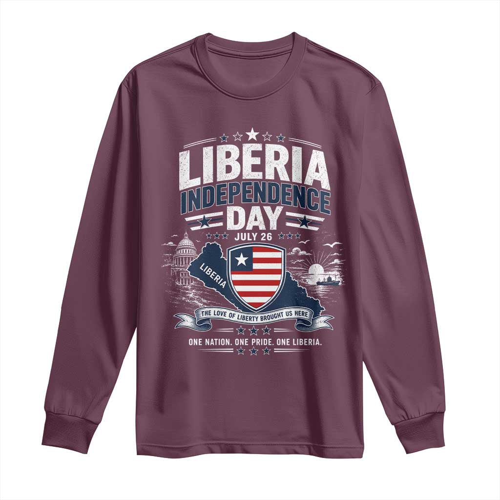Liberia Independence Day July 26 Patriotic Pride Long Sleeve Shirt