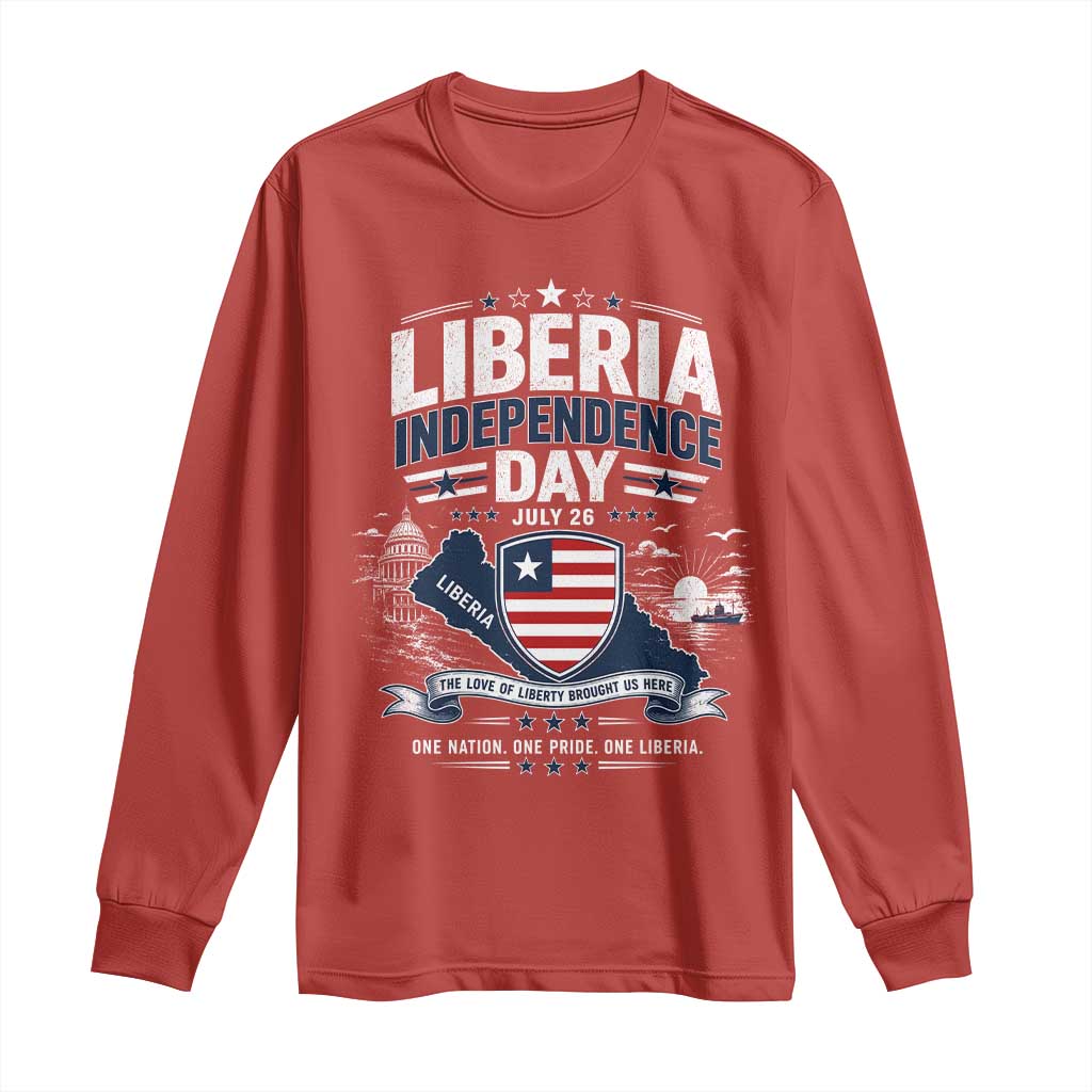 Liberia Independence Day July 26 Patriotic Pride Long Sleeve Shirt