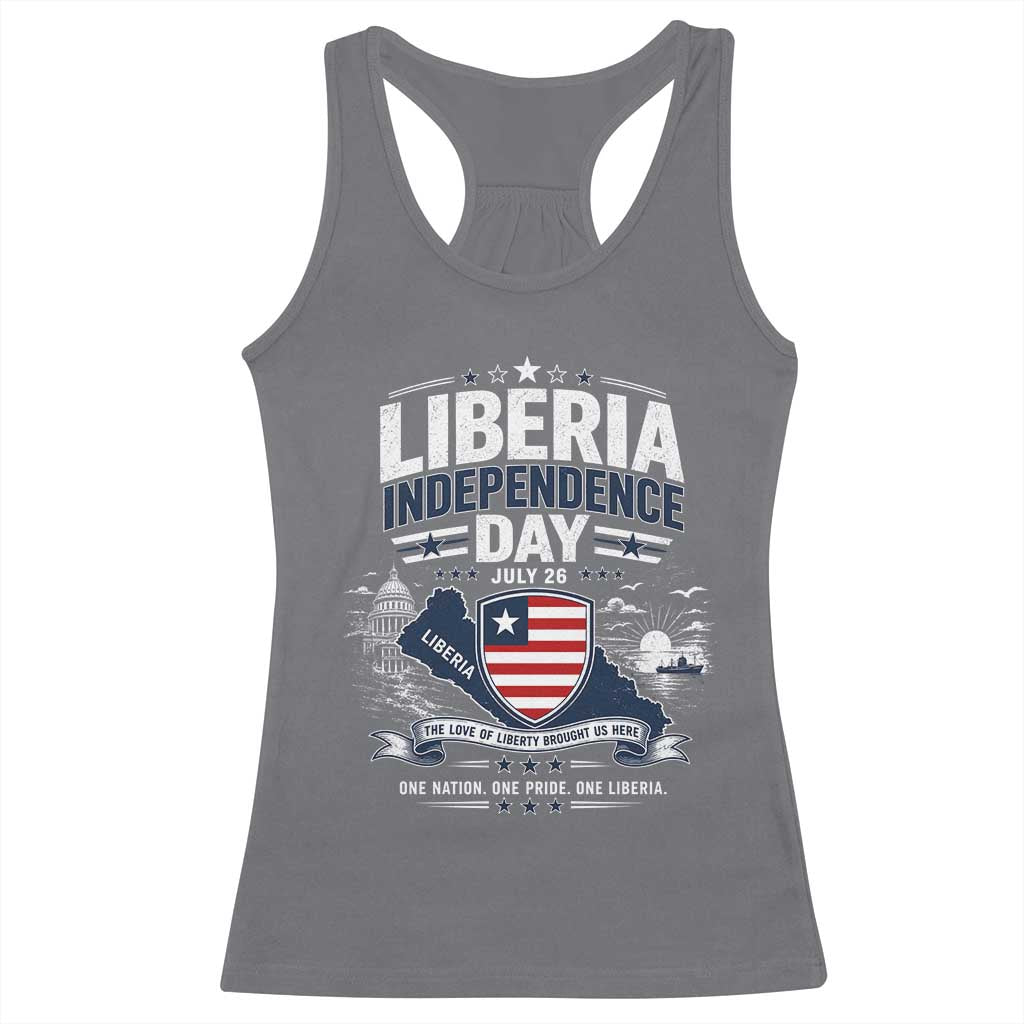 Liberia Independence Day July 26 Patriotic Pride Racerback Tank Top