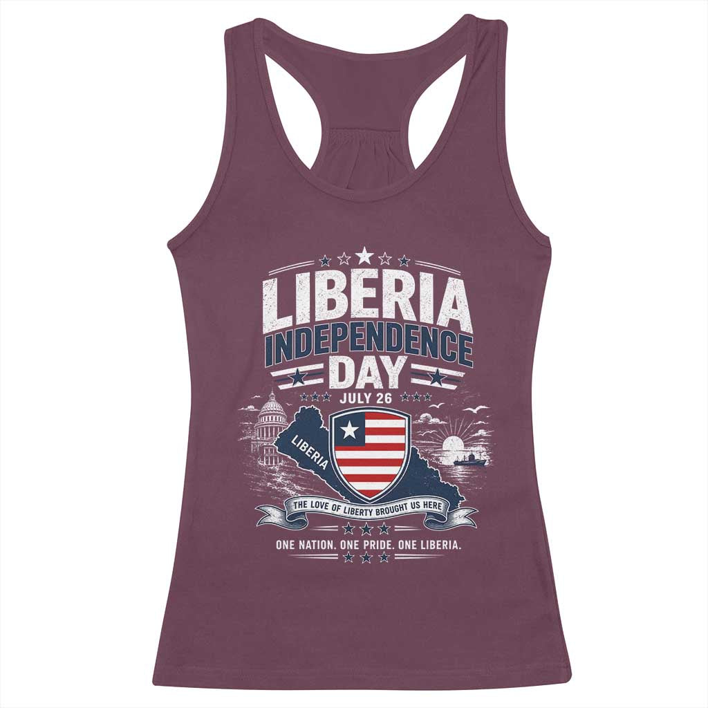 Liberia Independence Day July 26 Patriotic Pride Racerback Tank Top