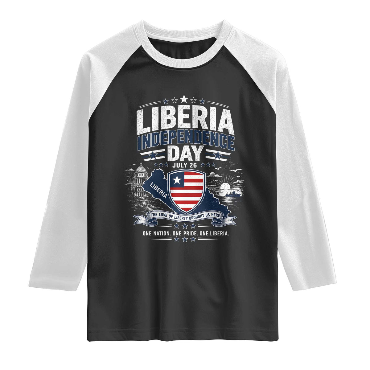 Liberia Independence Day July 26 Patriotic Pride Raglan Shirt