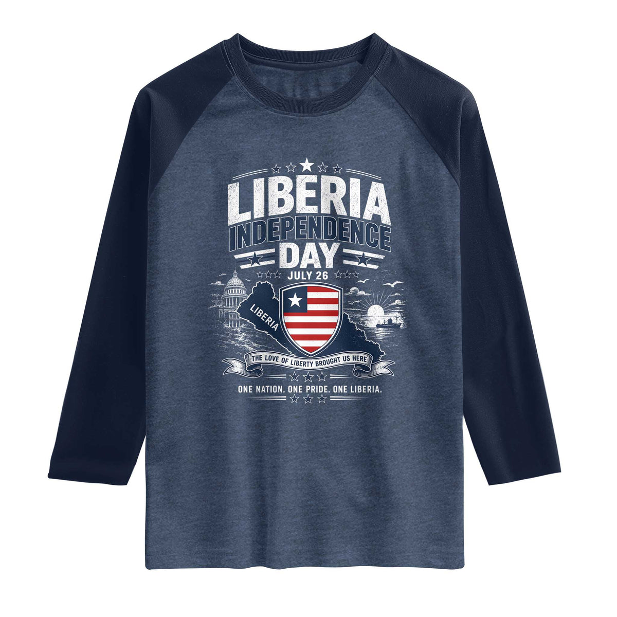 Liberia Independence Day July 26 Patriotic Pride Raglan Shirt