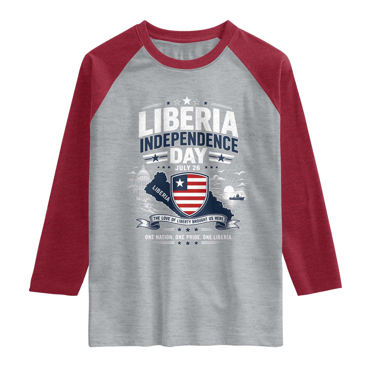 Liberia Independence Day July 26 Patriotic Pride Raglan Shirt